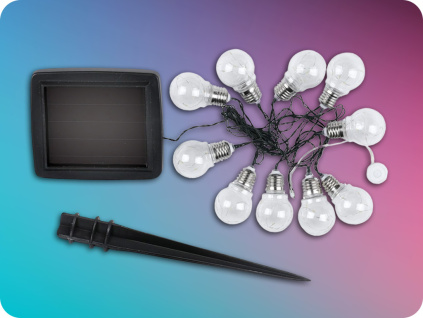 Solárna LED svetelná reťaz, 3000K