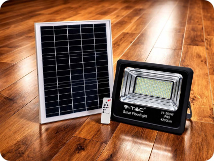 LED Solárny reflektor s 50W solárnym panelom, 4200lm, IP65, 25000mAh