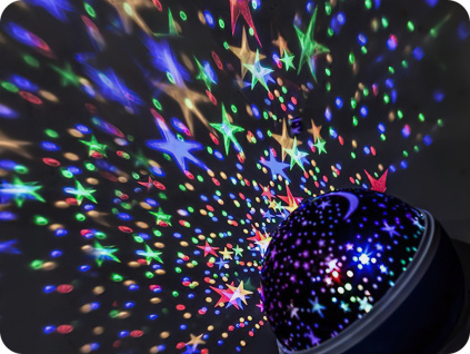 LED vianočná projekčná guľa, multicolor, 9 režimov, otáčanie, USB, 4xAAA [1V220]