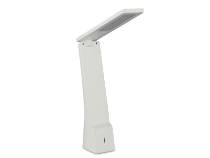 LED STOLNÁ LAMPA 4W, 3 V 1 (TEPLÁ, DENNÁ AJ STUDENÁ), BIELA+STRIEBORNA FARBA