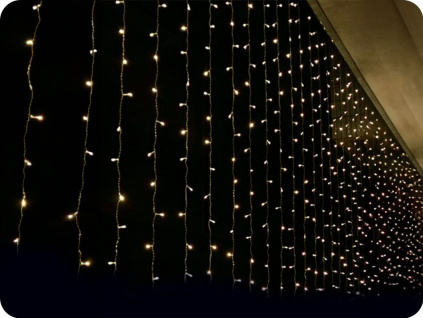 LED svetelný záves 3m, 480LED, 20 x vetva, 3m dĺžka vetvy, CW, s adaptérom [X08480221]