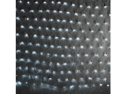 LED sieť 2m x 1.5výška, 240LED, s adaptérom, CW, blikací mód, zelený kábel [X08240214]