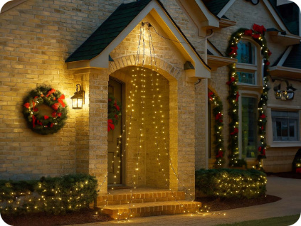 LED chobotnica 175LED, 5x vetva, 3.5m dĺžka vetvy, WW, bez funkcií, zelený kábel [X08175111]