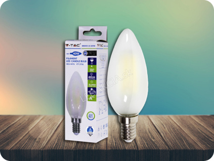 E14 LED RETRO FILAMENT žiarovka 4W, sviečka, dymový efekt