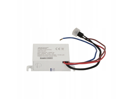 ORNO súmrakový senzor 230V, max.2000W, IP20/IP54, nastaviteľný 5-50lux [OR-CR-227]