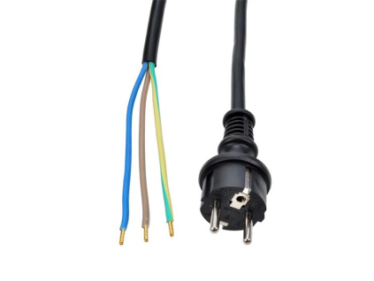 Solight flexo šnúra, 3x1mm2, gumová, čierna, 5m [PF35]