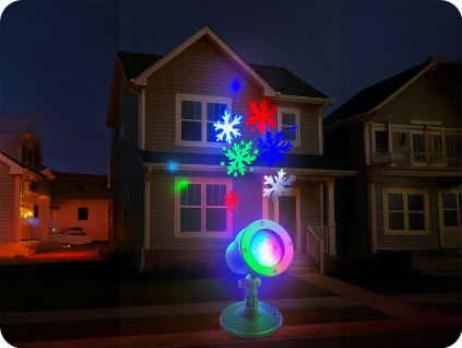 Záhradný projektor LTC LED 4W, IP44, farebné vločky, 2 vymeniteľné stojany [LXBN101]