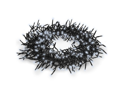 Solight LED vonkajšia vianočná  reťaz s diaľkovým ovládaním, Cluster, 5m, 576 LED, 8 funkcií, časovač, IP44, studená biela [1V11-W]