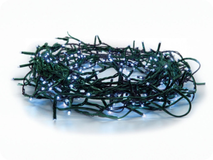 LED vonkajšia vianočná reťaz, 300 LED, 14.95m, prívod 3m, 8 funkcií, IP44, modrá [X08300612]