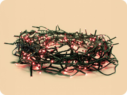 LED vonkajšia vianočná reťaz, 300 LED, 14.95m, prívod 3m, 8 funkcií, IP44, červená [X08300412]