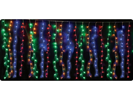 LED záclona 2m, 360LED, 20x vetva, 2m dĺžka vetvy, 8 funkcií, adaptér, transparentný kábel, IP44, RGB [X08360322]
