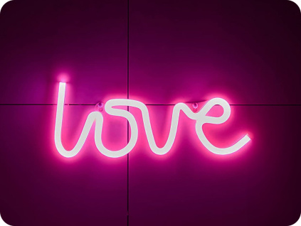 Forever Light Neon LED dekorácia -  LOVE, ružová, 3xAA/USB