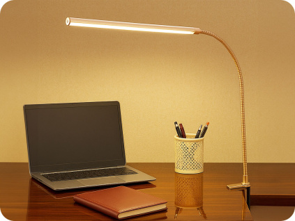 LED stolná lampa Delgado s držiakom 5W, 350LM, 4000K, zlatá [16055LEDGOC]