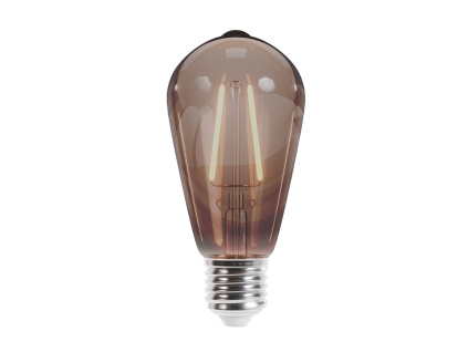 E27 LED Retro Filament žiarovka 4W, 400lm, ST64, dymová,  2000K