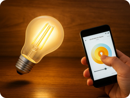SMART Retro LED žiarovka E27, A60, 5W, 680lm, COG, CCT, stmievateľná [WOJ+14418]