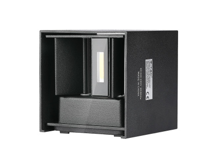 LED nástenné svietidlo 5W, 700lm, štvorec, IP65, čierne