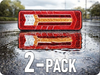 LED Zadné svetlo, dynamická smerovka, 12/24V, 6 funkcií/2-PACK! [L1913]