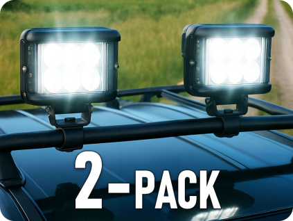 LED pracovné svetlo 25W, 1440lm, 12xLED, 12V/24V, IP67/2-PACK! [L0064]
