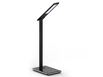 LED stolná lampička, 4W, 500LM, stmievatľná, CCT +, bezdrôt nabíjanie, čierna