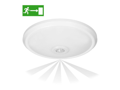 LED svietidlo ZONDA s PIR senzorom a núdzovým modulom 12W/1,2W, 800LM/80LM, IP20, 4000K [AD-PL-391WLPMR4]