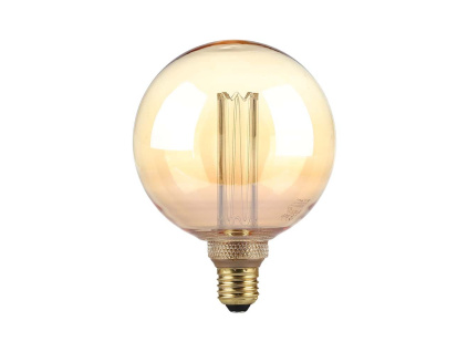 E27 LED FILAMENT žiarovka 4W, 200lm, G125, 1800K