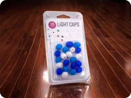 LIGHT CAPS®  mix biela+2 odtiene modrej, 20ks v balení