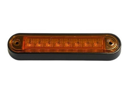 LED bočné obrysové svetlo ORANŽOVÉ, 0,8W, 8xLED, 12/24V, IP67, uchytenie skrutkami [L1313]