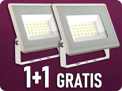 LED reflektor 20W, 1650lm, biely, 1+1 zadarmo!