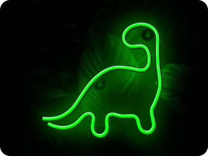 Neolia Neon LED dekorácia Dinosaur zelený 5V USB [RTV100298]