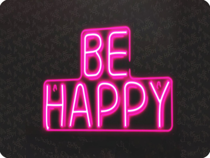 Neolia Neon LED dekorácia BE HAPPY ružová, 5V, USB [RTV100292]