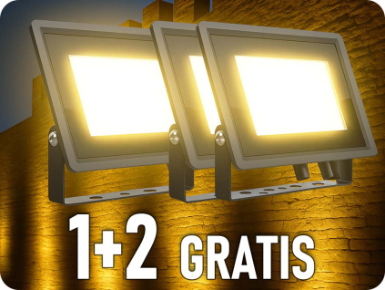 LED reflektor, 200W, 17600LM, 110°, IP65, čierny, 1+2 zadarmo!