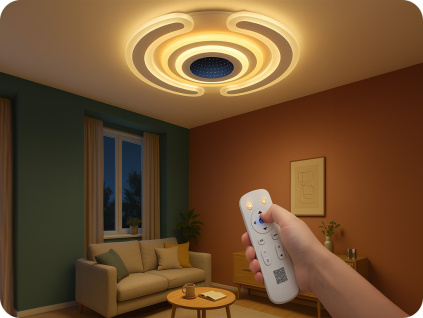 LED dizajnové svietidlo 95W, 9900lm, s diaľkovým ovládaním, CCT
