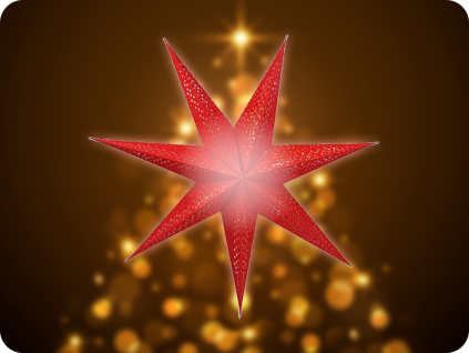 Solight LED vianočná hviezda červená, závesná, 60cm, 20x LED, 2xAA [1V263]