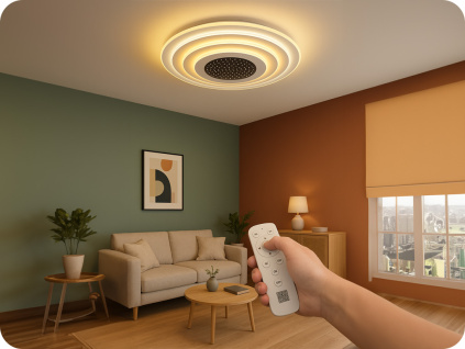 LED dizajnové svietidlo 125W, 13100lm, s diaľkovým ovládaním, CCT