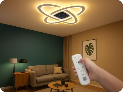 LED dizajnové svietidlo 130W, 13600lm, s diaľkovým ovládaním, CCT