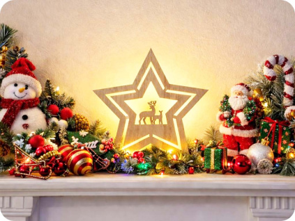 LED nástenná dekorácia vianočná hviezda 24xLED [1V261]