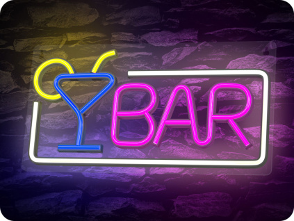 Forever light Neon LED dekorácia BAR, viacfarebná, stmievateľná, USB  [RTV100452]