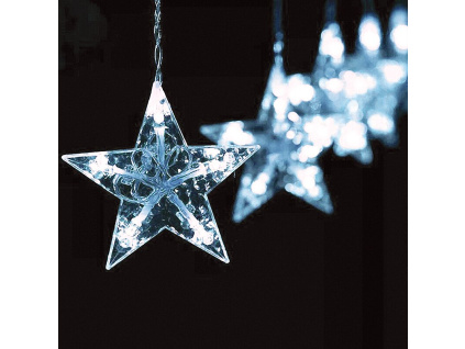 LED záves "hviezdy" 3m, 10xvetva, 100LED, IP44, studená biela [X0610024202]