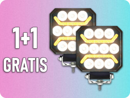 LED pracovné svetlo 15W, 1500lm + LED pás oranžový, 12/24V, IP67, 1+1 zadarmo!  [L0185]