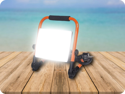 Solight LED reflektor so sklopným stojanom, 50W, 4500lm, 4000K, kábel so zástrčkou, IP65 [WM-50W-FEQ]