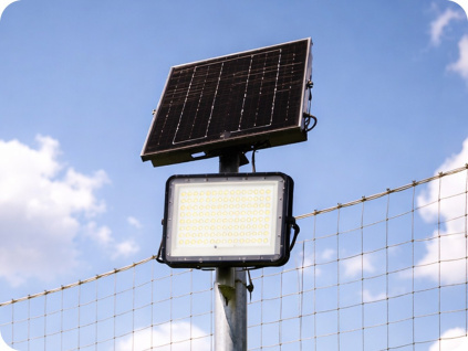 LED reflektor so solárnym panelom 20W, 1800lm, IP65, 16000mAh