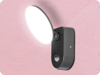 LED nástenné svietidlo so senzorom RIOLIT 15W, 1100lm, IP65, 4000K, čierne [AD-OP-6206BLPMR4]