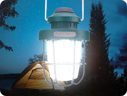 Kempingové nabíjateľné LED svetlo 3W, 230lm, 2700K/6500k stmievateľné, 2000mAh, USB-C, IP44 + darček 🎁!