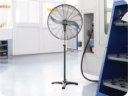 Priemyselný stojanový ventilátor 150W, Ø65cm, kovový, maximálna výška 1,8m [FANWPW40R]