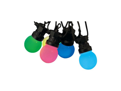 LED reťazové svietidlo RGB 7,5W, 15xLED, 13m, IP44