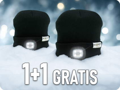 Čiapka s nabíjateľným LED svetlom, 1W, 250mAh, 6500K, čierna, 1+1 zadarmo! [EC20587]