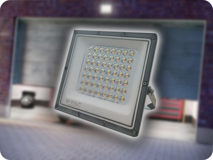 LED reflektor 50W, 5000lm, IP65, CCT, zmena farby 3000K/4000K/6500K, sivý