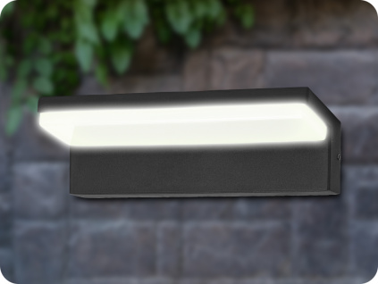 LED nástenné vonkajšie svietidlo PACHIRA 9W, 500lm, IP54, 4000K, čierne [AD-OP-6576BLPM4]