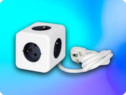 AURA line CUBE predlžovací kábel - 5 zásuviek, dĺžka 1,5m.