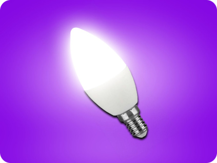 LED žiarovka E14 sviečka 6,5W, 600lm